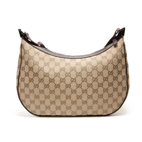 GUCCI GG Canvas Half Moon Shoulder Bag beige WS26376