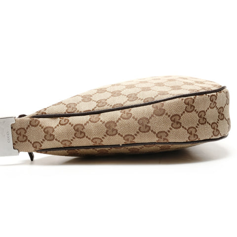 GUCCI GG Canvas Half Moon Shoulder Bag beige WS26376