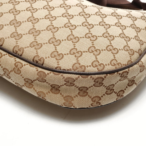 GUCCI GG Canvas Half Moon Shoulder Bag beige WS26376