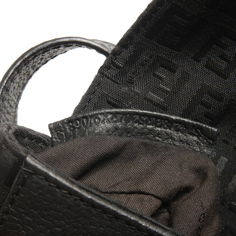 FENDI Zucchino logo Metal Gold Shoulder Bag black WS26380