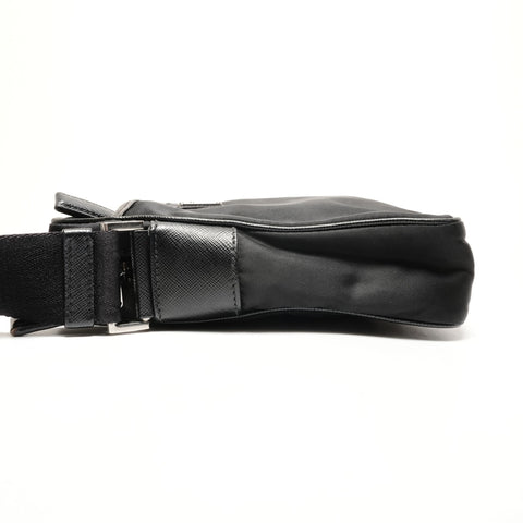 PRADA Nylon saffiano leather Shoulder Bag black WS26384