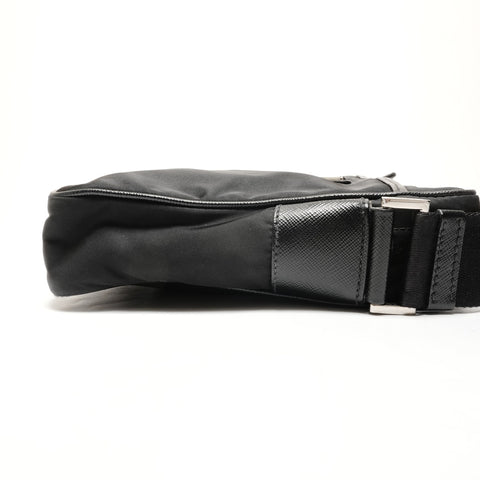 PRADA Nylon saffiano leather Shoulder Bag black WS26384