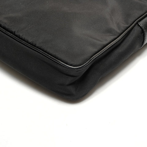 PRADA Nylon saffiano leather Shoulder Bag black WS26384