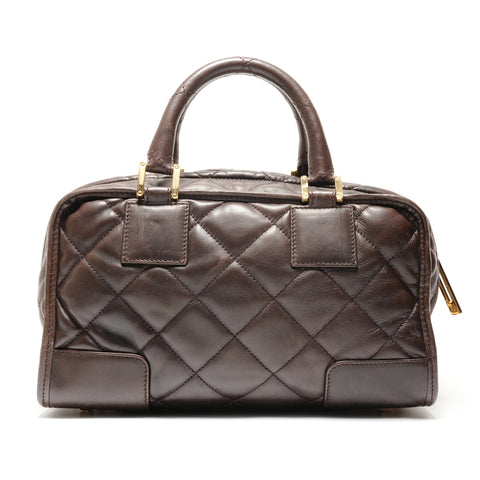 LOEWE Amazona Quilting Handbag Brown WS26385