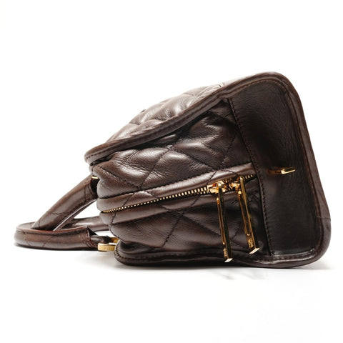 LOEWE Amazona Quilting Handbag Brown WS26385