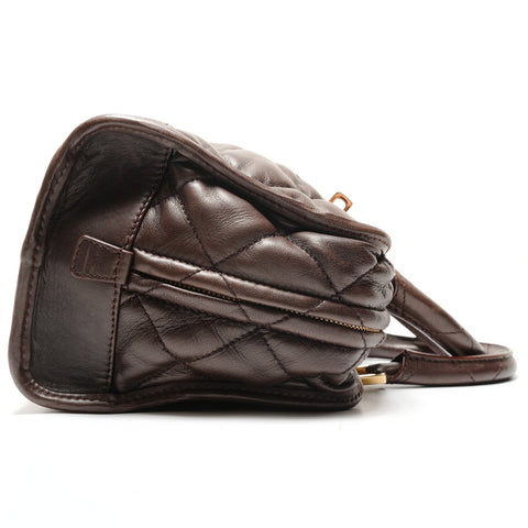 LOEWE Amazona Quilting Handbag Brown WS26385