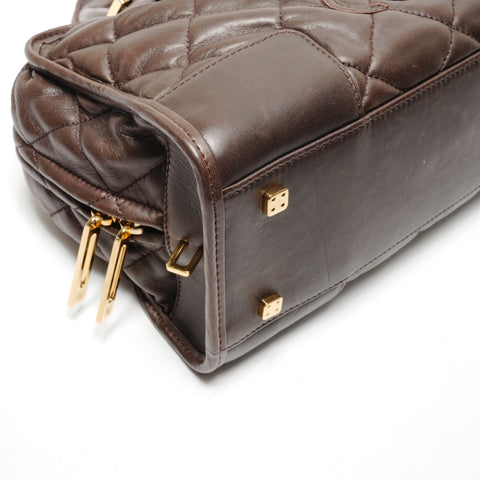 LOEWE Amazona Quilting Handbag Brown WS26385