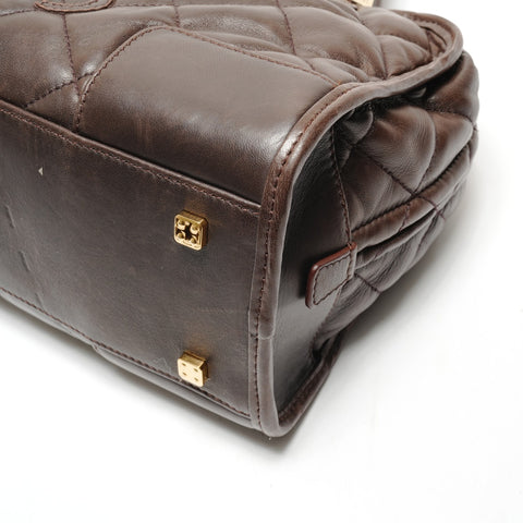LOEWE Amazona Quilting Handbag Brown WS26385