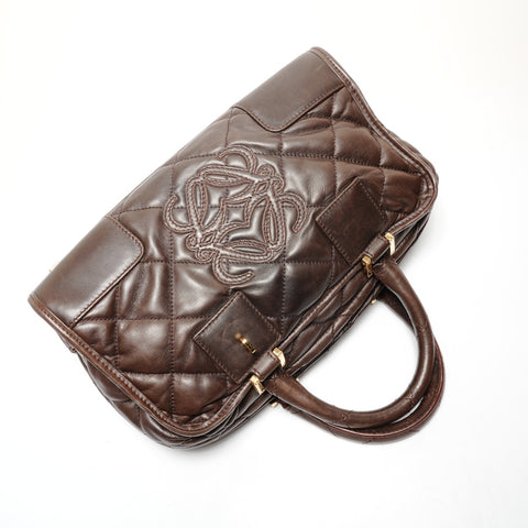 LOEWE Amazona Quilting Handbag Brown WS26385