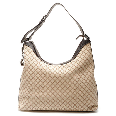 GUCCI 钻石帆布单肩包 米色 WS26386