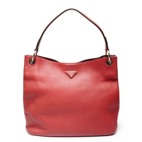 PRADA 皮革单肩包 红色 WS26387