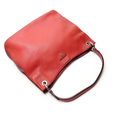 PRADA leather Shoulder Bag Red WS26387