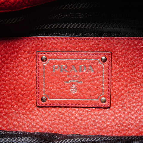 PRADA leather Shoulder Bag Red WS26387
