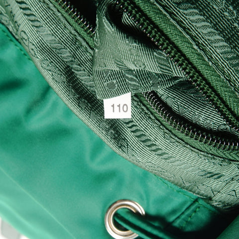 PRADA triangle logo nylon Backpack  Daypack green WS26389