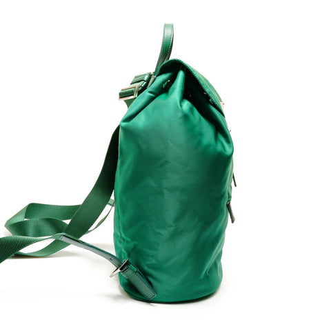 PRADA triangle logo nylon Backpack  Daypack green WS26389