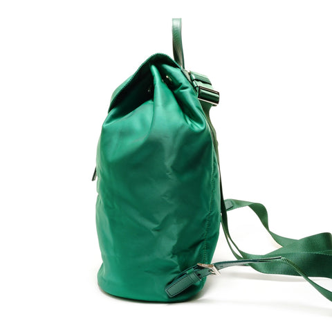 PRADA triangle logo nylon Backpack  Daypack green WS26389