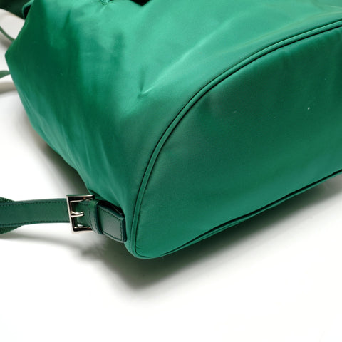 PRADA triangle logo nylon Backpack  Daypack green WS26389