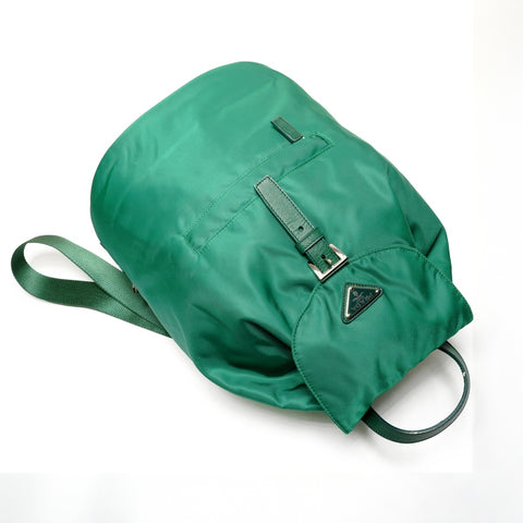 PRADA triangle logo nylon Backpack  Daypack green WS26389