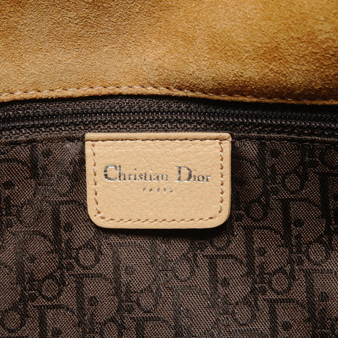 Christian Dior Suede and Beads Shoulder Bag beige WS26390