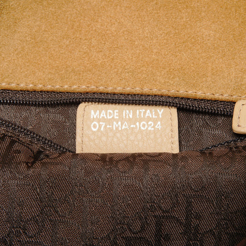 Christian Dior Suede and Beads Shoulder Bag beige WS26390