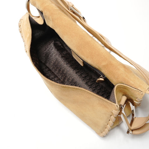 Christian Dior Suede and Beads Shoulder Bag beige WS26390