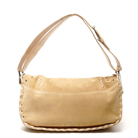 Christian Dior Suede and Beads Shoulder Bag beige WS26390