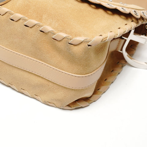 Christian Dior Suede and Beads Shoulder Bag beige WS26390