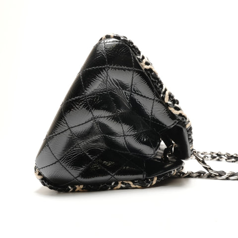 CHANEL No. 14 2010-2011 Mademoiselle Check Shoulder Bag black WS26391