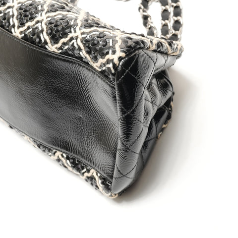 CHANEL No. 14 2010-2011 Mademoiselle Check Shoulder Bag black WS26391