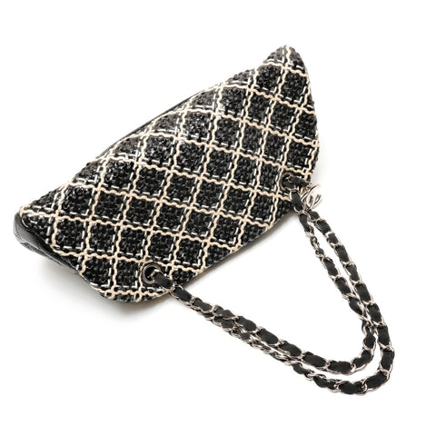 CHANEL No. 14 2010-2011 Mademoiselle Check Shoulder Bag black WS26391