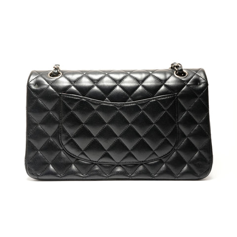 CHANEL 27th series 2019 Double flap Matelasse Lamb leather Silver Metal Shoulder Bag black WS26395