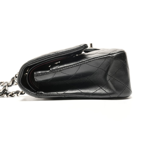 CHANEL 27th series 2019 Double flap Matelasse Lamb leather Silver Metal Shoulder Bag black WS26395