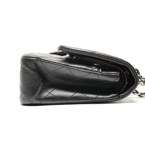 CHANEL 27th series 2019 Double flap Matelasse Lamb leather Silver Metal Shoulder Bag black WS26395