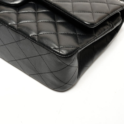 CHANEL 27th series 2019 Double flap Matelasse Lamb leather Silver Metal Shoulder Bag black WS26395