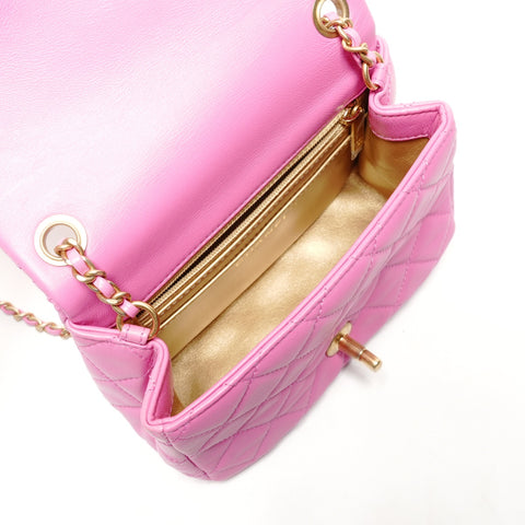 CHANEL 30 Series Mini Matelasse Cocoball Chain Shoulder Bag pink WS26397