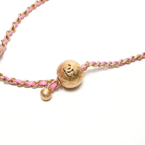 CHANEL 30 Series Mini Matelasse Cocoball Chain Shoulder Bag pink WS26397