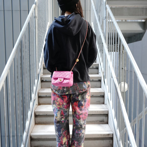 CHANEL 30 Series Mini Matelasse Cocoball Chain Shoulder Bag pink WS26397