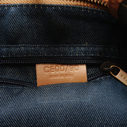 CELINE Denim Macadam Shoulder Bag Navy WS26411