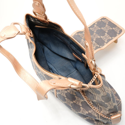 CELINE Denim Macadam Shoulder Bag Navy WS26411