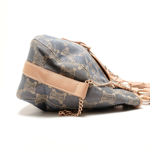 CELINE Denim Macadam Shoulder Bag Navy WS26411