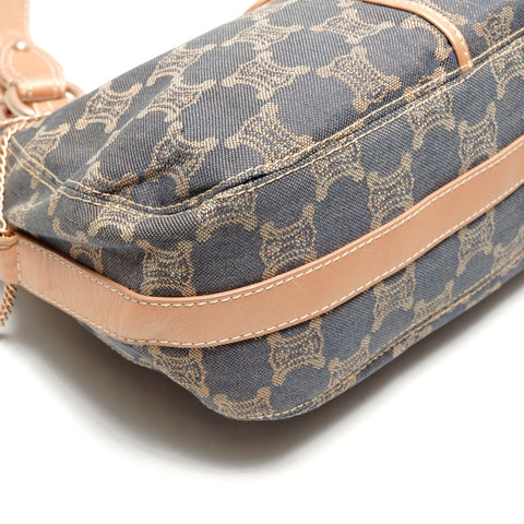 CELINE Denim Macadam Shoulder Bag Navy WS26411