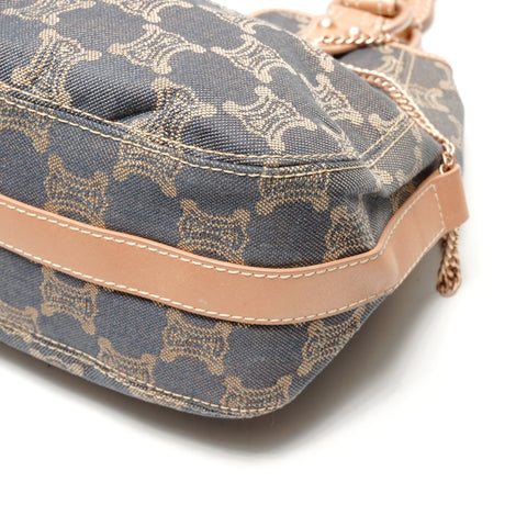 CELINE Denim Macadam Shoulder Bag Navy WS26411