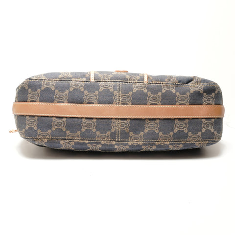 CELINE Denim Macadam Shoulder Bag Navy WS26411