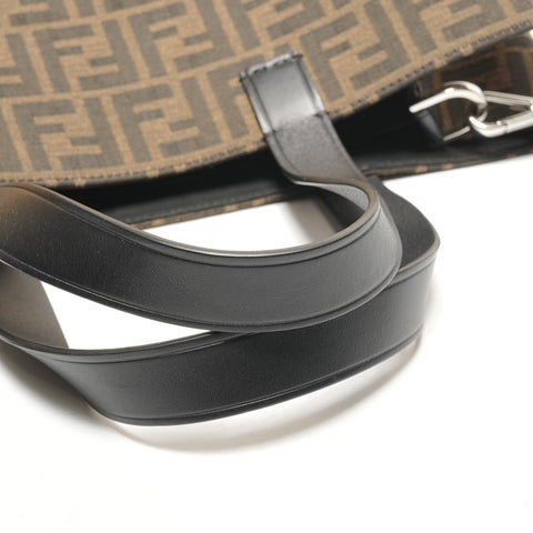 FENDI Pokmon Collaboration Dragonite Zucca Pattern Canvas Tote Bag Brown WS26421
