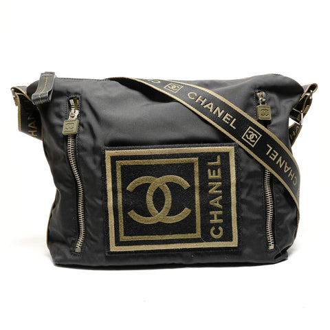 CHANEL 10 series 2005-2006 COCO Mark Sports Line Shoulder Bag black WS26423