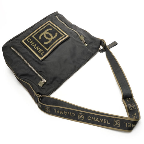 CHANEL 10 series 2005-2006 COCO Mark Sports Line Shoulder Bag black WS26423