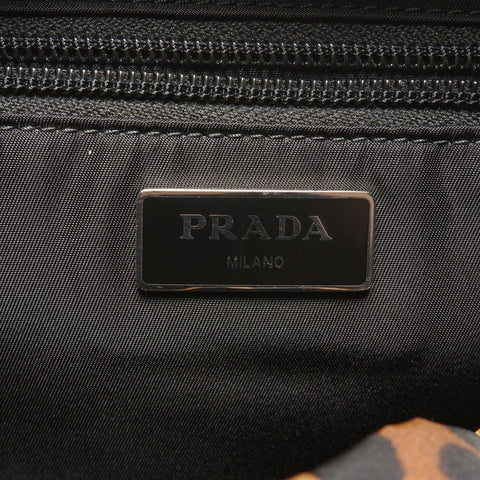 PRADA Nylon Leopard Pattern Backpack  Daypack Brown WS26424