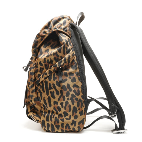 PRADA Nylon Leopard Pattern Backpack  Daypack Brown WS26424