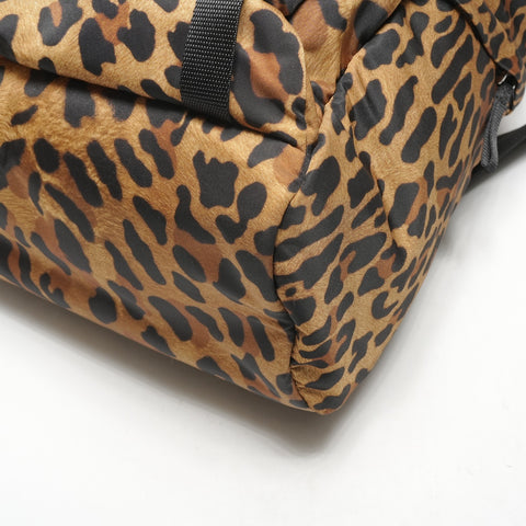 PRADA Nylon Leopard Pattern Backpack  Daypack Brown WS26424