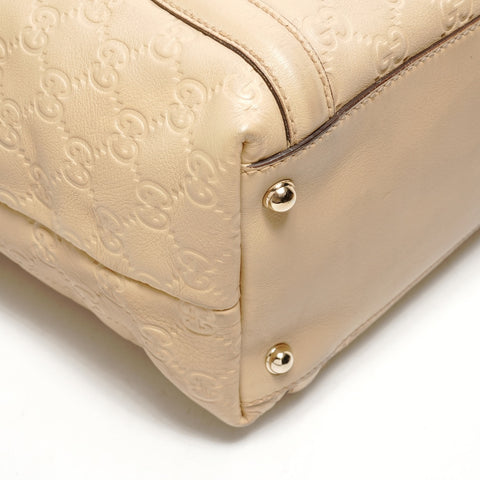 GUCCI GG Double G Leather Tote Bag beige WS26425